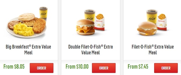 McDonald Breakfast And Value Meals Delivery 